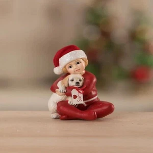 Bethany Lowe Lisa's Christmas Puppy Surprise Dog Child Figurine TD1156 - Imagen 1 de 1