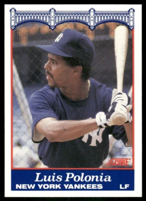 1989 SCORE Luis Polonia #4 NatWest Promo NY Yankees Baseball Card - Image 1 of 2