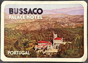 Bussaco Palace Hotel Luso Portugal malerisches Gepäckschild ~ Palast im Wald - Bild 1 von 2