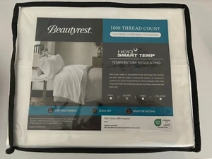 Beautyrest Sheet Set 1000-Thread Count Queen Soft Solid Color White 4-Piece - Picture 1 of 4