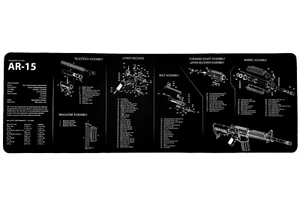 New Design Universal Gun Cleaning AR Bench Mat 12x36 w/Parts List View Non-Slip - Picture 1 of 4