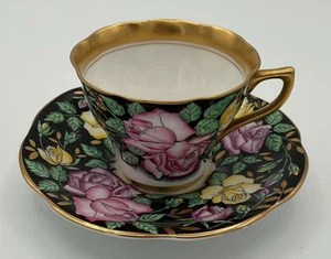 Rosina Bone China Teacup & Saucer 4861 Made In England VINTAGE Free Shipping! - Picture 1 of 9