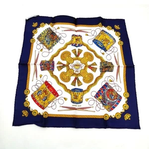 NO TARIFF Hermes Schal Carre 45 Les Tambours dunkelblau Seide100 3975503 - Bild 1 von 10