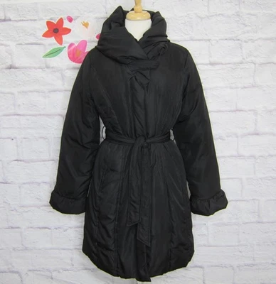 Coffee Shop NYC Black Pillow Collar Down Puffer Coat Women's size L - Image 1 of 4