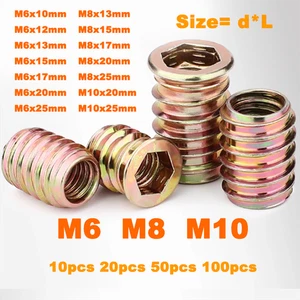 Tornillos hexagonales de cabeza plana para muebles M6 M8 M10 roscados para inserción de madera - Imagen 1 de 5
