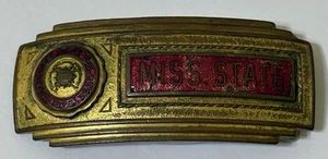 Seltene 1930-40er MISSISSIPPI STATE COLLEGE Gürtelschnalle - Messing / Emaille - Bild 1 von 4
