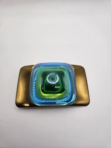 Vintage Aaronel DeRoy Gruber Vacuum Formed Plexiglass Brass Belt Buckle Signed - Picture 1 of 17