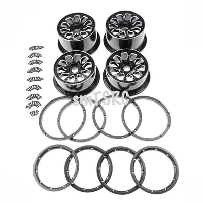 Metal Wheel Rim Beadlock Ring Black Set For 1/5 HPI Baja 5B RV RC KM Car Part - Image 1 of 4
