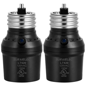 2 Pack Automatic Dusk to Dawn Light Socket, Light Sensor Socket, 360° Rotation - Picture 1 of 7