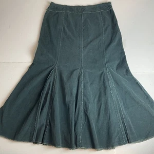 Per Una Y2K Maxirock türkisgrün Cord roher Saum ausgestellt UK 14 neu mit Etikett - Bild 1 von 8