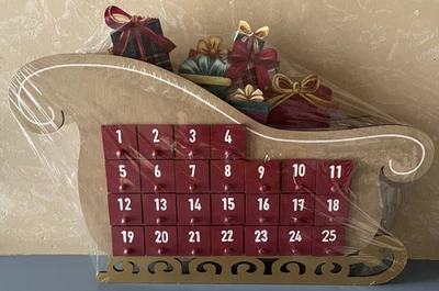 Christmas Sleigh ADVENT Calendar w/Gifts Large 25 Drawers  NEW $60 - Image 1 of 4