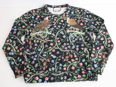 Moletom masculino Gucci floral pássaro feito na Itália masculino grande - Imagem 1 de 4