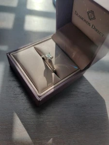 0.51 Ct Princess Cut Real 14K White Gold Diamond Engagement Wedding Ring - Picture 1 of 4