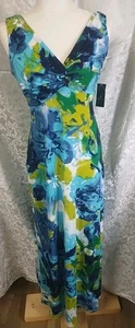 RONNI NICOLE Size 6 Dress White,Blue,Yellow Floral Sleeveless Stretch Marp$100 - Picture 1 of 9