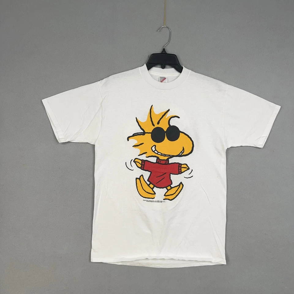 Vintage Peanuts Snoopy Joe Cool Woodstock Shirt Mens Large Double Sided 90s - Image 1 of 4