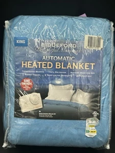 Vintage New KING SZ Biddeford Electric Warming Blanket Dual Controls Blue - Picture 1 of 2