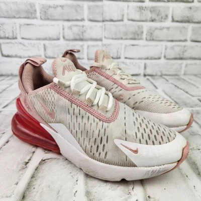Nike Air Max 270 GS Youth Sz 4Y White Pink Athletic Running Sneakers 943345-108 - Image 1 of 4