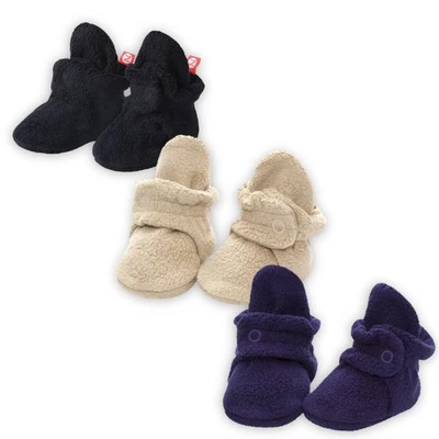 Botines de bebé unisex Baby Cozie polar, elementos esenciales para bebés, paquete de 3, negros/khak... Foto 1 de 4