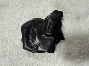 #5 VINTAGE LEATHER BLACK ANKLE HOLSTER REVOLVERS - Picture 1 of 10