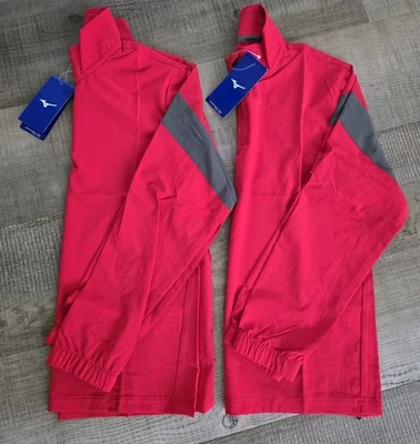 Mizuno NUEVO Juvenil LS Chaqueta de Golpeo Roja Talla Mediana Conjunto de 2 Béisbol Foto 1 de 4
