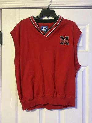 Moletom Vintage University of Nebraska Cornhuskers Colete Vermelho Starter Grande - Imagem 1 de 4