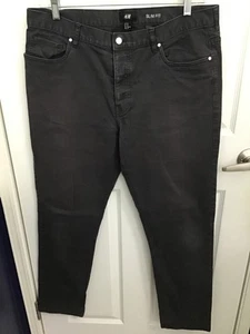 H&M Slim Fit Herrenjeans schwarz Knopfleiste 36 x 30 - Bild 1 von 5