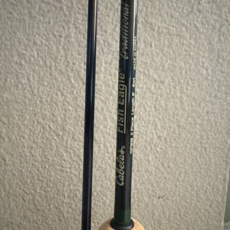 Cabelas Traditional Fish Eagle 9ft 2 Piece 8 WT Fly Rod With Case - Image 1 of 4