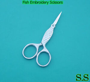 6 Polish Fish Size 3.5" Embroidery Scissors 