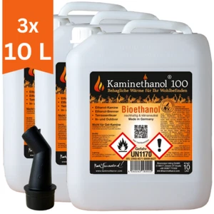 30 L Bioethanol 100% Ethanol 30 Liter Bio Alkohol 10 L Kanister Kamin Ausgießer - Bild 1 von 8