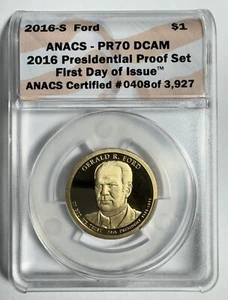 1916 S Ford Dollar  ANACS PR70 DCAM, First Day Of Issue #408 Of 3927 - Picture 1 of 2