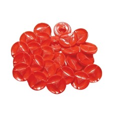 (24) 18mm Czech Vintage Deco geometric flower orange red glass buttons