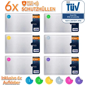 RFID Hüllen NFC Schutzhüllen EC Bank Karten Hülle Schutz Kreditkarte RFID-Block - Bild 1 von 6