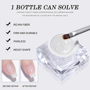 Gel reparador de fibra de uñas extendido de uñas rotas gel de fototerapia especial duradero - Imagen 1 de 10