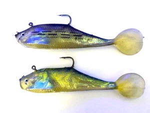 2 x Fishing Shad Lures Soft Bait Fishing Shads Paddle tail 20cm Powerstorm - Picture 1 of 2