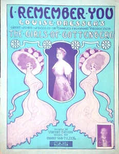 Partituras I Remember You The Girls Of Gottenberg Louise Dresser Von Tilzer - Imagen 1 de 3