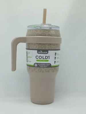 Taza aislada al vacío a prueba de sudor arena leopardo 40 oz acero inoxidable - Reduce el frío Foto 1 de 4