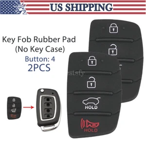 2 PCS Car Key Fob 4 Button Rubber Pad For Hyundai Santa fe Sonata Tucson Elantra - Picture 1 of 7