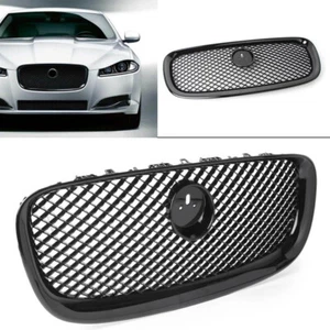 Rejilla de malla superior delantera para automóvil para Jaguar XF XFR 2012 2013 2014 2015 negro brillante - Imagen 1 de 11