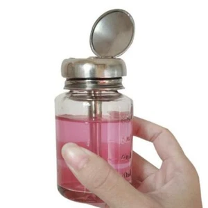 2,7 Unzen Glas Nagellackentferner Spender Aceton Alkohol Push Down Flasche - Bild 1 von 10