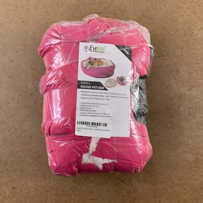 Evelots Small Pink Fleece Lined Machine Washable Pet Bed NWT - Image 1 of 3