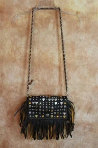 COACH 1941 CUERO NEGRO BEATNIK REMACHES FLECOS DINKY 86812 NUEVO CON ETIQUETAS - Imagen 1 de 8