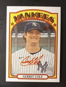 2021 Topps Heritage #ROA-GCO Gerrit Cole Red Ink Autograph Yankees #d 33/72 - Picture 1 of 2