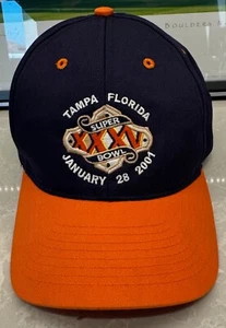 Super Bowl XXXV 35 Logo Athletic Adjustable Hat - Baltimore Ravens Tampa Florida - Picture 1 of 4