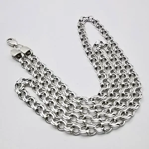 Collana catena vintage insolita in argento sterling 925, firmata bigiotteria - Foto 1 di 5