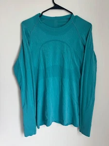 Lululemon Swifty Tech Long Sleeve Crew Neck Size 8 Blue Lightweight - Picture 1 of 9