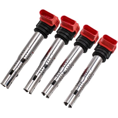Paquete de 4 bobinas de encendido para Audi A4 A5 A6 A8 2008 2009 2010 TT MKII tracción delantera para VW Foto 1 de 4