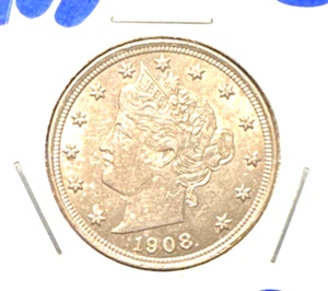 1908 testa liberty V nichel AU - Foto 1 di 2