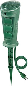 Teklectric Outdoor 3 Grounded Outlet Weatherproof PHOTOCELL 24 Hour Garden Timer - Picture 1 of 7