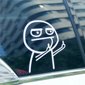1pc Funny Two Middle Finger Vinyl Car Styling Sticker Window Decal Accessories - Picture 1 of 10