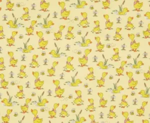 BOLT END 32 INCHES Yellow Baby Ducks Comfy Cotton Flannel Fabric - Picture 1 of 2